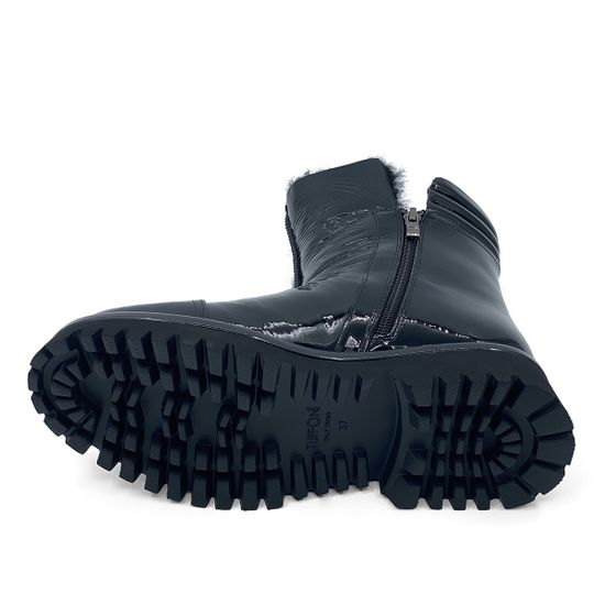 Ботинки Tuffoni черные из лакированной кожи на меху - фото 4, 1723021 TUF