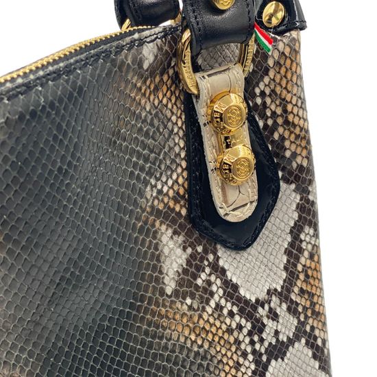 Сумка Marino Orlandi серая кожаная питон - фото 4, 