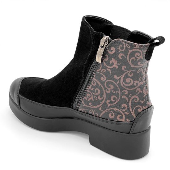 Ботинки Marzetti черные МЕХ комбинация замши и кожи - фото 3, 