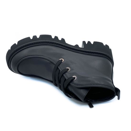 Ботинки Cover черные кожаные Байка - фото 5, 895-1-01 COV