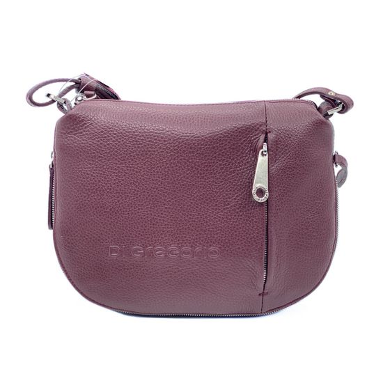 Сумка Di Gregorio бордовая кожаная кросс-боди - фото 1, 755 DG BORDEAUX