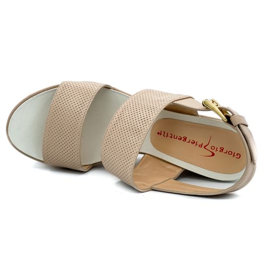 Босоножки Giorgio Piergentili бежевые кожаные - фото 5, 443/A GP