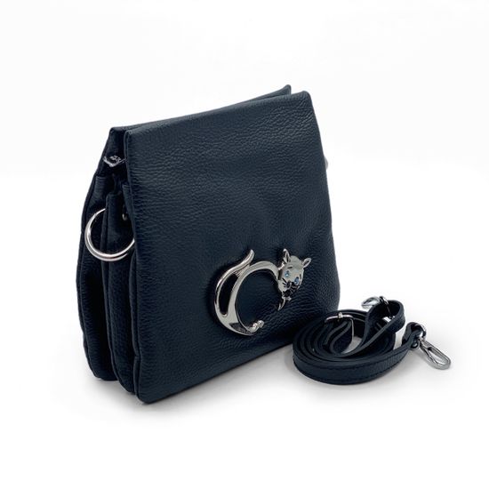 Сумка Renato Angi черная кожаная &quot;кошка&quot; - фото 2, 