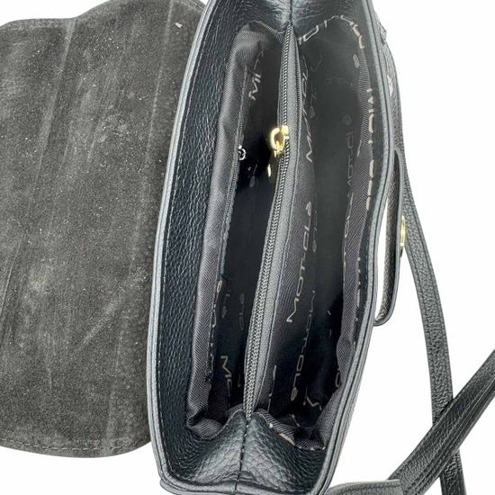 Сумка кросс-боди MOT-CLE кожаная черная - фото 5, VNT MOT NERO