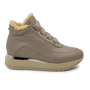 Ботинки KELTON бежевые кожаные на меху - фото 1, AI0124M KEL BEIGE