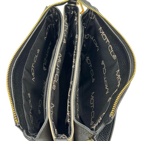 Сумка кросс-боди MOT-CLE кожаная черная - фото 5, 