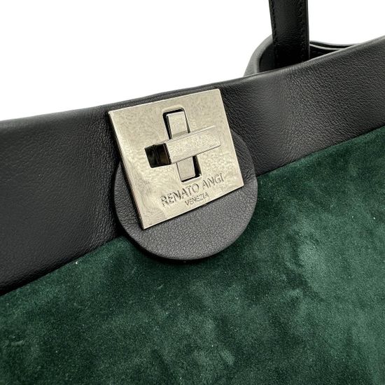 Сумка Renato Angi зеленая замша/кожа - фото 4, 