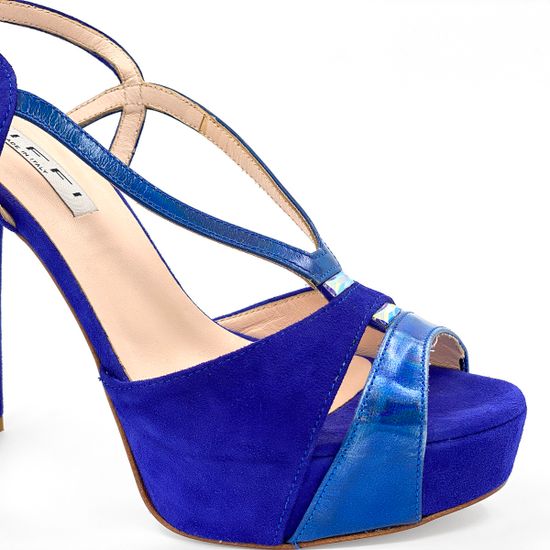 Босоножки Tiffi синие замшевые с кожаными вставками - фото 6, 558/A TI