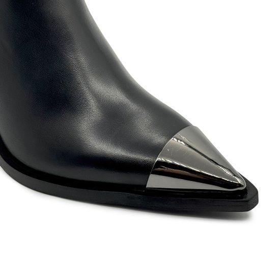 Ботильоны казаки MIMMU черные кожаные демисезонные - фото 6, M860M1 MIM NERO