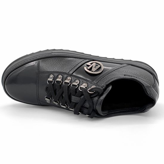 Кеды Giampieronicola черные кожаные МЕХ - фото 5, 16669A GPN