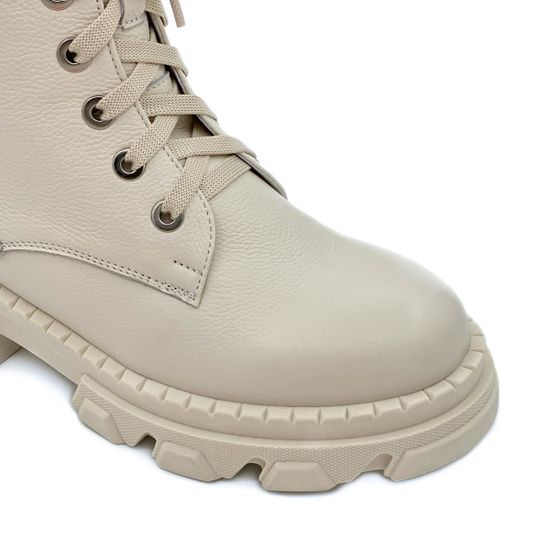 Ботинки Cover светло-бежевые кожаные Мех - фото 5, 21050-2 COV BIANCO