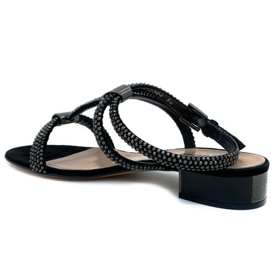 Босоножки Baldinini черные стразы - фото 3, 