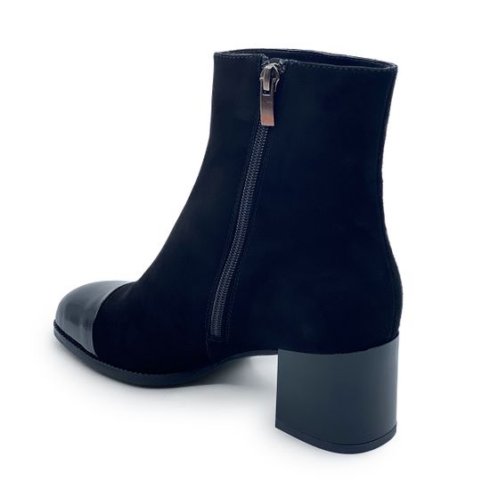 Ботильоны CVCOVER черные замша/лак на байке - фото 3, 329418-1 COV