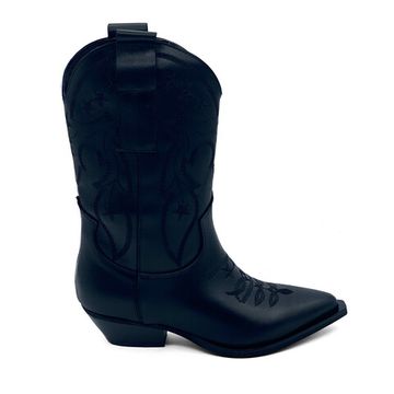 Полусапоги казаки MIMMU черные кожаные демисезонные - фото 1, F739M33 MIM NERO