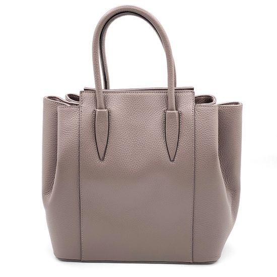 Сумка Di Gregorio серая кожаная - фото 3, 