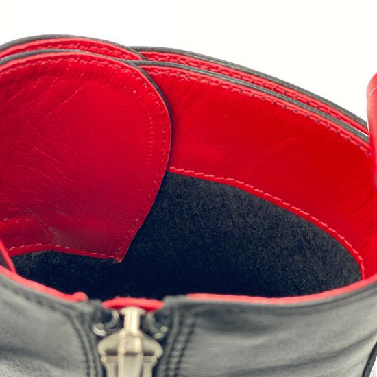 Ботинки CVCover черно-красные кожаные на байке - фото 7, 25119-1 COV