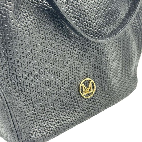 Сумка MOT CLE черная кожаная с &quot;золотой&quot; фурнитурой - фото 5, COFFA MOT NERO GOLD