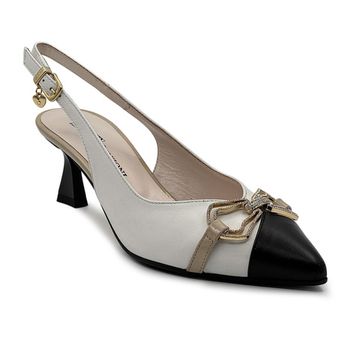 Туфли &quot;шанель&quot; Ilasio Renzoni бело-черные кожаные - фото 2, 8009 IR