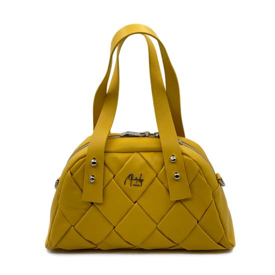 Сумка Renato Angi желтая кожаная - фото 1, 