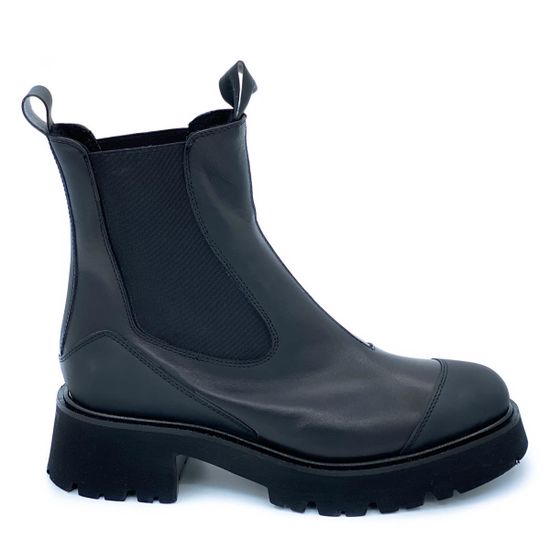 Ботинки Tiffi черные кожаные Байка - фото 1, 