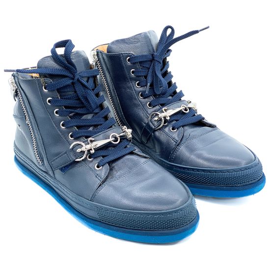 Ботинки женские Cesare Paciotti демисезонные кожаные синие - фото 7, 