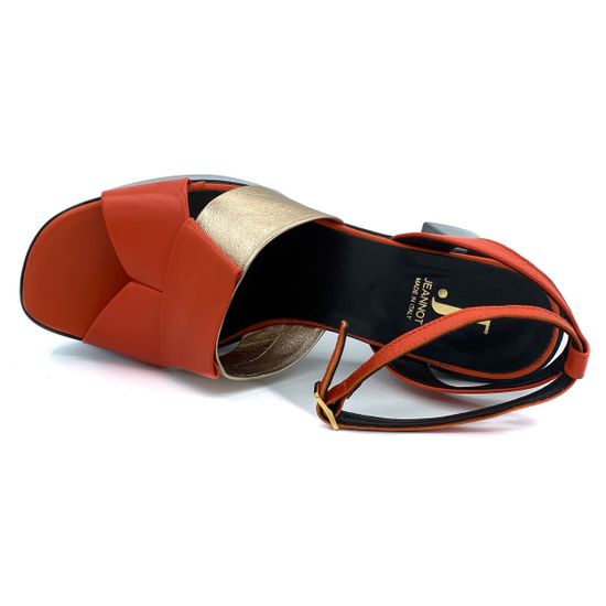 Босоножки Jeannot красные кожаные - фото 5, 