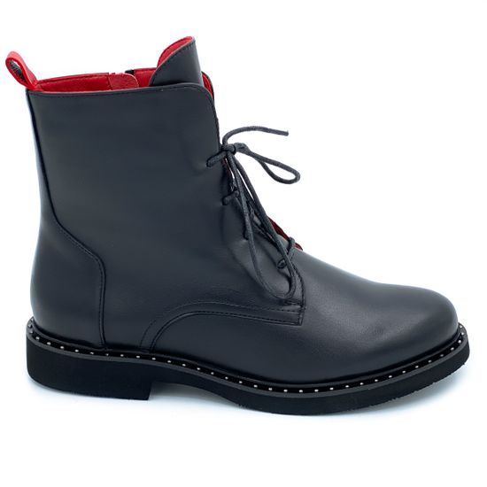 Ботинки Cover черно-красные кожаные демисезонные - фото 1, 