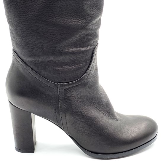 Сапоги Renzi черные кожаные МЕХ - фото 5, 471519 RZ NAPPA