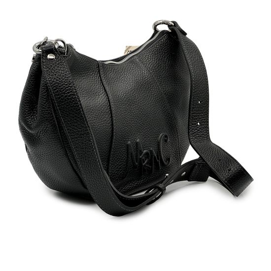 Сумка Marina Creazioni черная кожаная &quot;полумесяц&quot; - фото 2, B6900 MC NERO