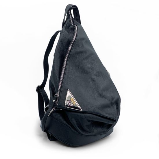 Сумка-рюкзак Renato Angi черная кожаная - фото 2, 