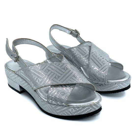 Босоножки Marzetti серебряные замшевые - фото 7, 