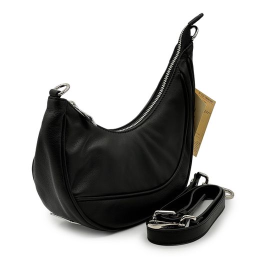 Сумка-банан Renato Angi черная кожаная - фото 2, 3202181 RA NERO