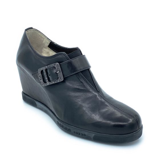 Ботинки Baldinini черные кожаные МЕХ - фото 2, 