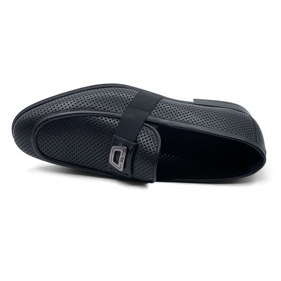 Лоферы GiamPieroNicola черные кожаные с перфорацией - фото 5, 44307 GPN NERO