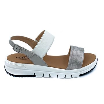 Босоножки Donna Soft бело-серебристые кожаные - фото 1, DS23-V2 DS