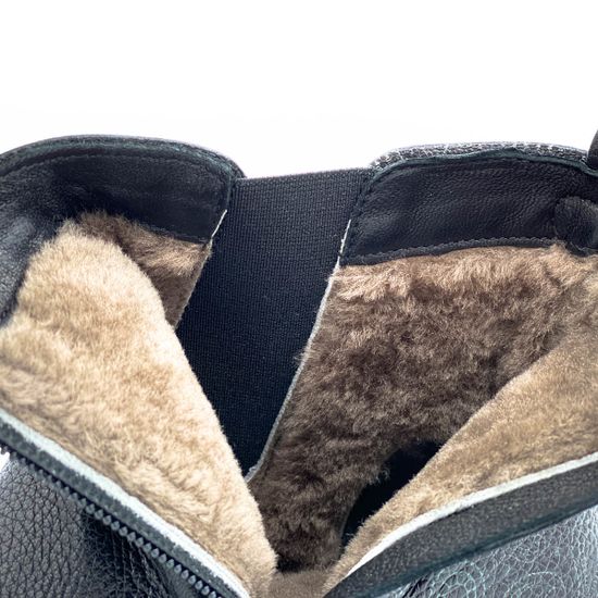 Ботинки Marzetti черные кожаные МЕХ - фото 6, 71372M MZ