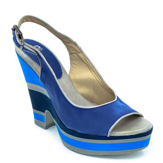 Босоножки Fru.it синие комбинация кожи и текстиля - фото 2, 