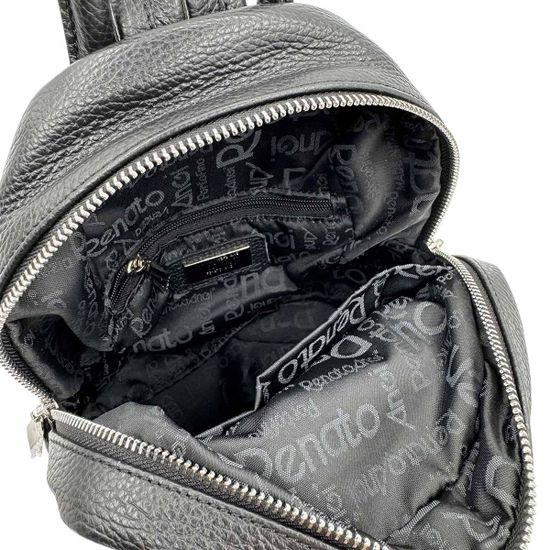 Рюкзак Renato Angi черный кожаный с плетением - фото 5, 3350117 RA NERO