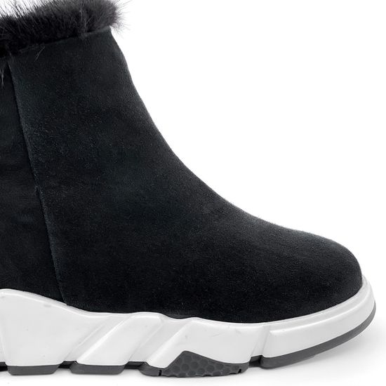 Ботинки Gianni Renzi черные замшевые МЕХ - фото 4, RB2780C GR