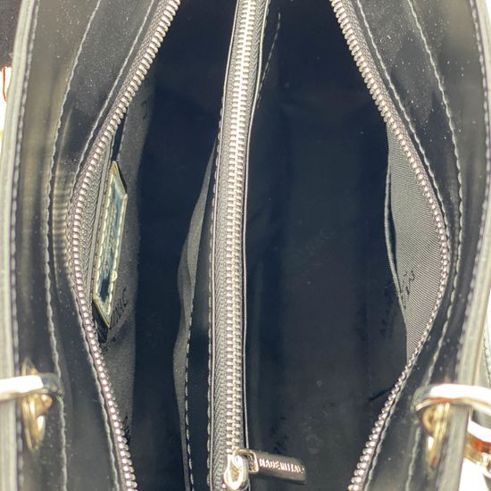 Сумка Marina Creazioni черная кожаная тиснение под крокодила - фото 5, 