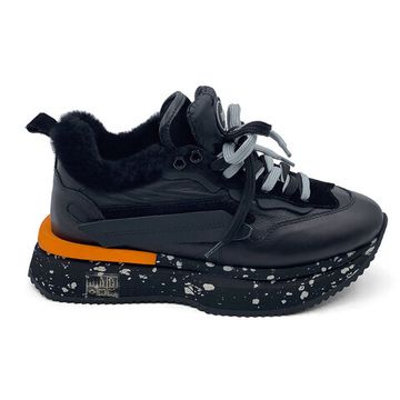 Кроссовки Nila Nila черные кожаные на меху - фото 1, NO5830M NIL NERO