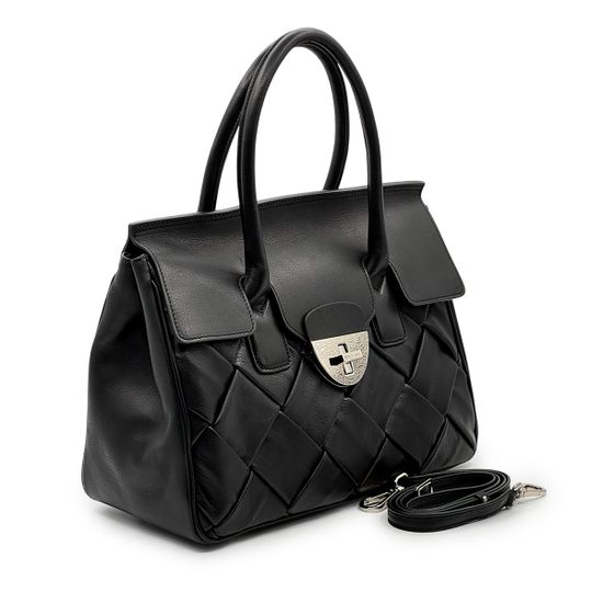 Сумка-саквояж Renato Angi черная кожаная - фото 2, 3401481 RA NERO