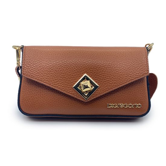 Клатч Di Gregorio рыжий кожаный - фото 1, 