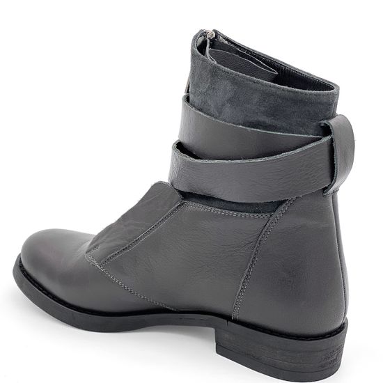 Ботинки Cover черные кожаные на байке - фото 3, 