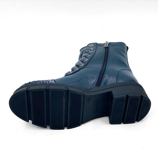 Ботинки Tiffi синие из лакированной кожи на шерсти - фото 3, A383 TI PACIFIC