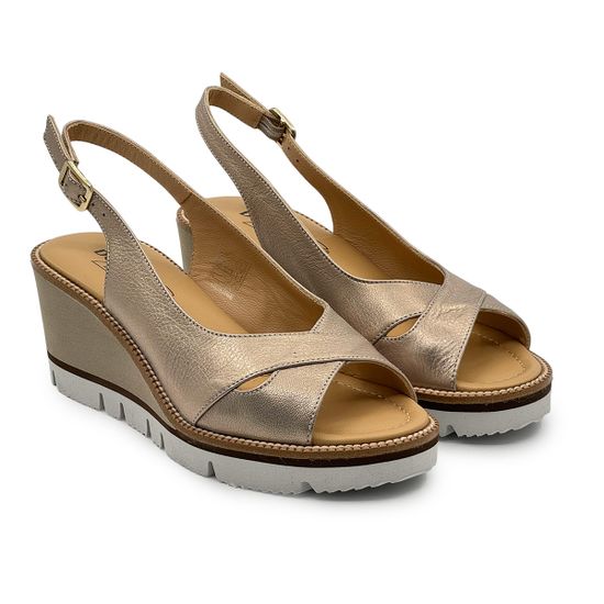 Босоножки Donna Soft кожаные золотые - фото 7, DS2290 DS