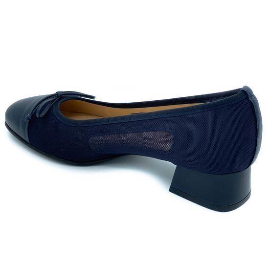 Туфли Donna Soft синие комбинация кожи и текстиля - фото 3, 