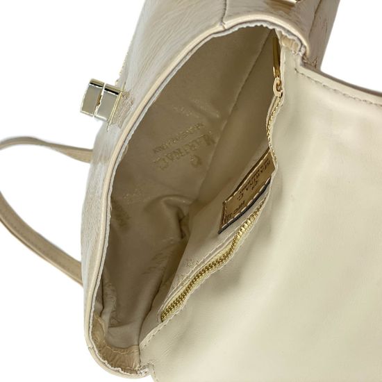Сумочка Marina Creazioni бежевая кожаная маленькая - фото 5, 