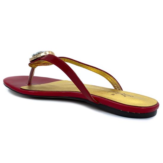 Вьетнамки Cover красные из лакированной кожи - фото 3, 