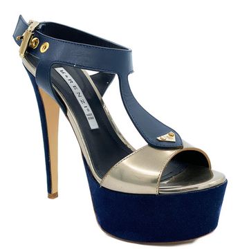 Босоножки Renzi кожа/замша синие на платформе - фото 2, 522901B RZ